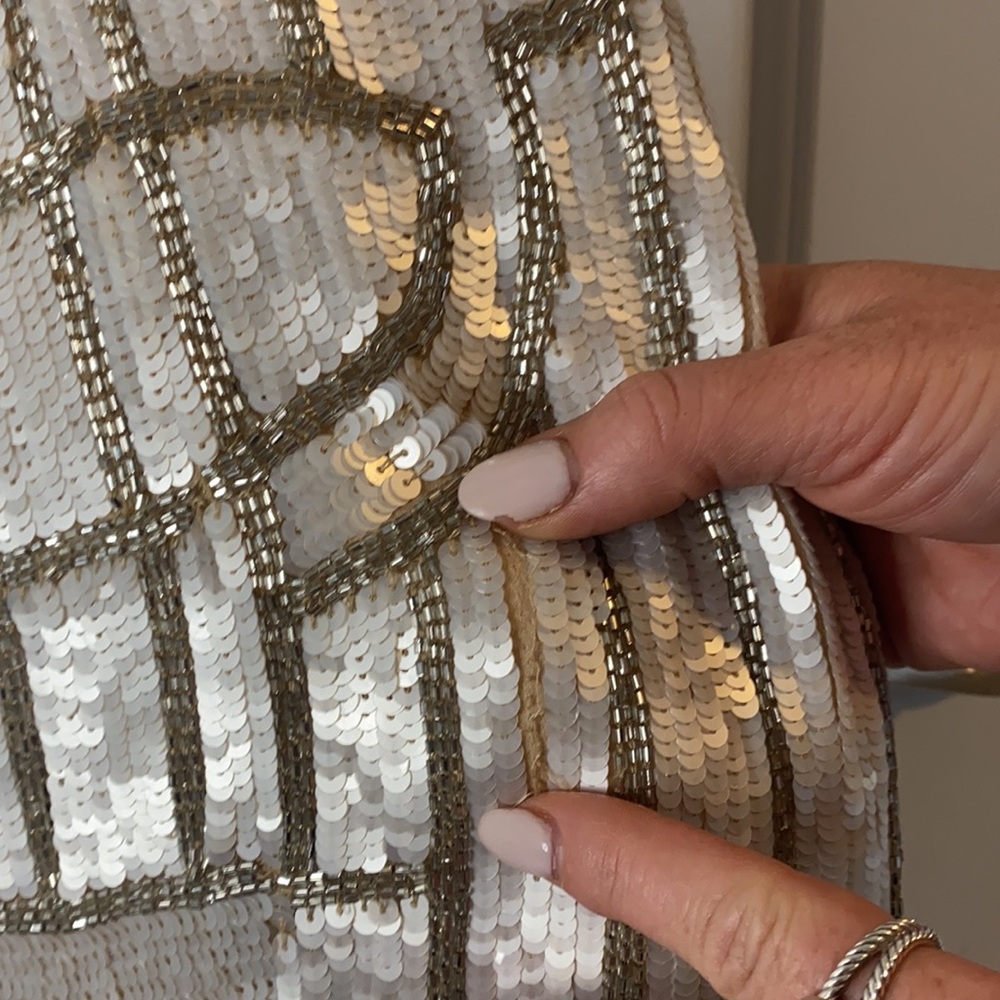 Parker sequined dress, nude, white and silver - Picture 8 of 8